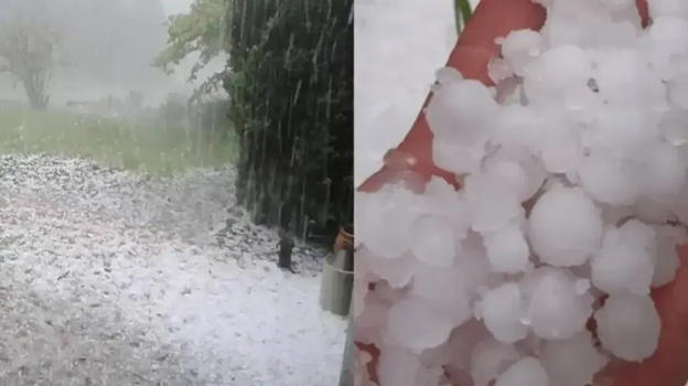 Nubifragio  e grandine colpiscono all’improvviso la città italiana