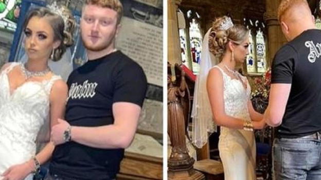 La sposa in abito bianco, lui in jeans: "Mia madre ha detto..