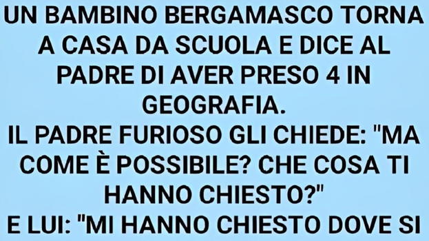 Bimbo torna da scuola e dice al padre di aver preso 4 in geografia