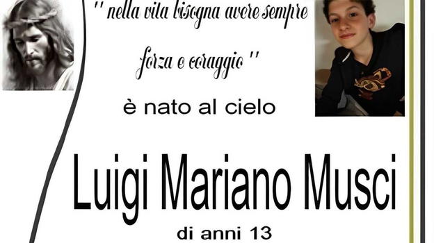 Italia, Luigi Mariano Musci è deceduto a soli 13 anni