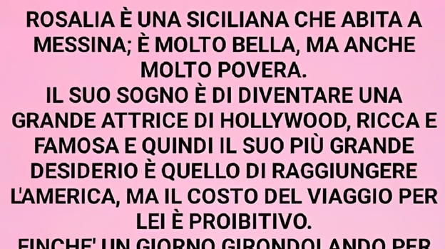 Rosalia e il grande sogno di diventare attrice
