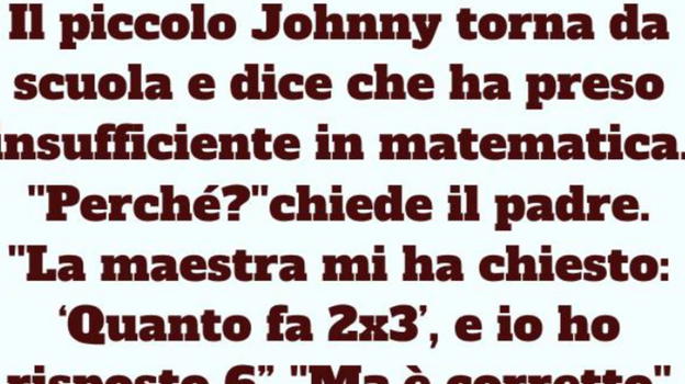 Il piccolo Johnny torna da scuola e racconta al papà che…