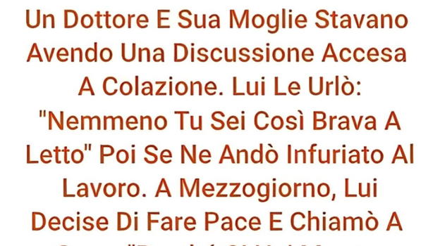Storia divertente, coppia discute sui rapporti intimi