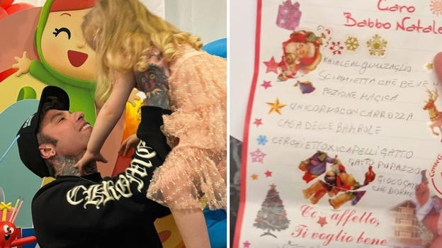 La lettera a Babbo Natale della figlia di Fedez e Chiara Ferragni: "Vorrei che..