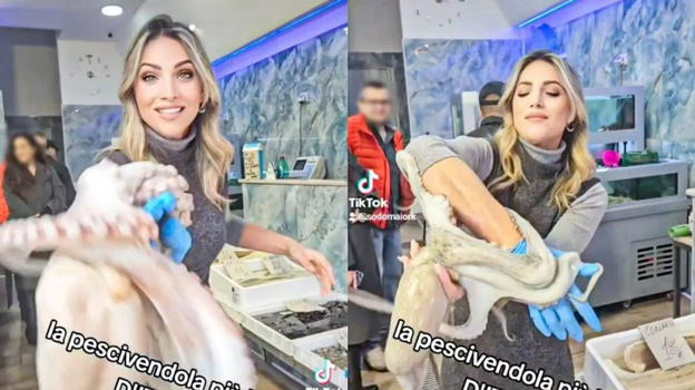 La famosa pescivendola di Tik Tok è stata bannata: cosa faceva ai pesci