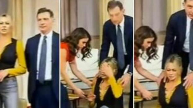 “I Fatti Vostri” Anna Falchi sviene in diretta tv