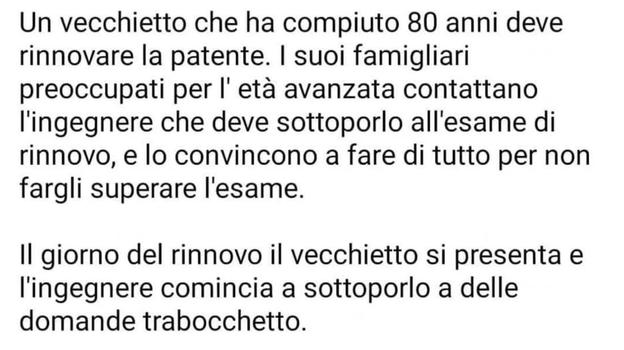 Un vecchietto di 80 anni deve rinnovare la patente ed accade l’impensabile