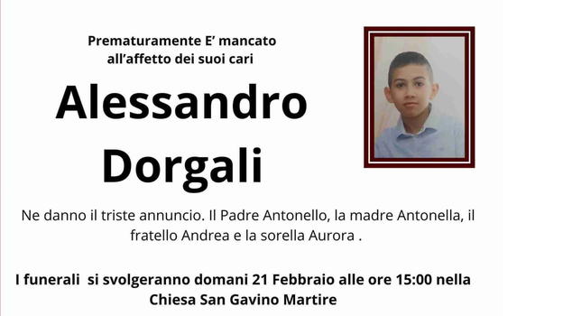 Strazio infinito, Alessandro è deceduto a soli 13 anni
