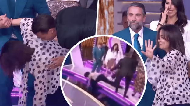 "Oddio, aiutooo". Crolla a terra davanti a tutti in diretta Tv