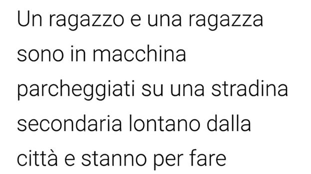 Un ragazzo e una ragazza sono in macchina ed accade l’impensabile