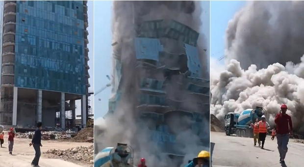 Grattacielo crolla durante il terremoto: le spaventose immagini (Video)