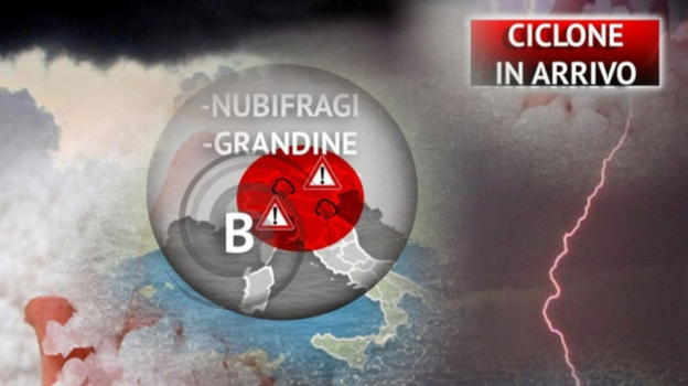 Meteo Italia, attenzione: in arrivo ciclone con nubifragi e grandine