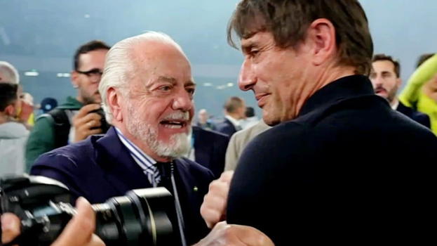 Conte choc dopo la vittoria dello scudetto: lacrime e saluto con De Laurentiis