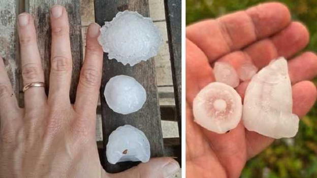 Improvvisa grandinata sulla città italiana, chicchi grandi come palline da golf