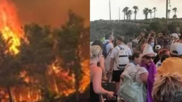 Italia, enorme incendio mette in fuga bagnanti e turisti: la situazione