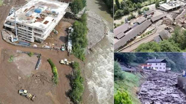 Devastante frana in Italia, edifici sepolti dal fango e strade come fiumi in piena