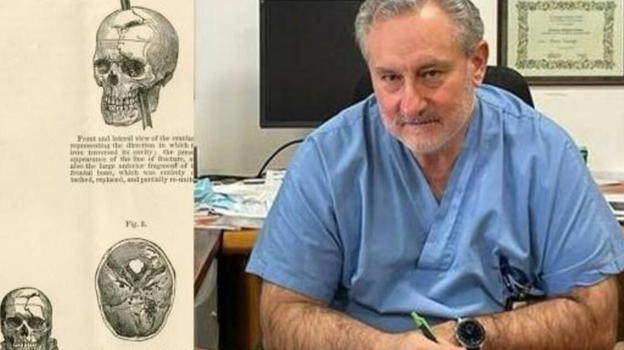 Si presenta al Pronto Soccorso con una freccia conficcata nel..
