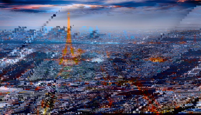 Mappa con i monumenti di Parigi