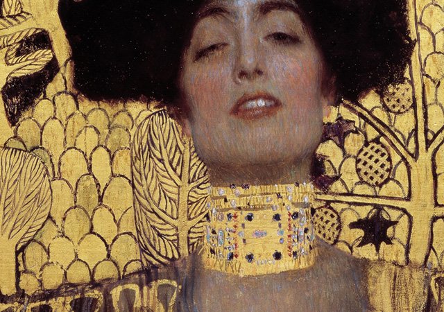 Primo piano di "Giuditta", femme fatale di Klimt