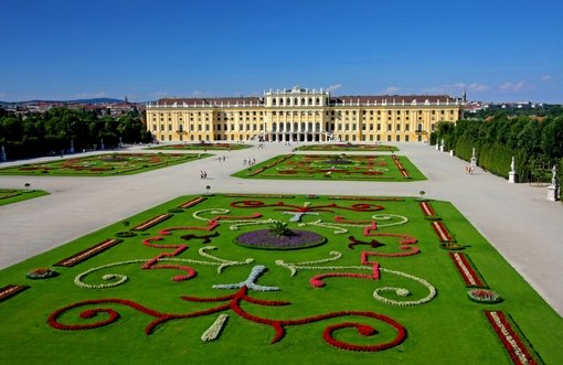 Veduta dei magnifici giardini di Schönbrunn
