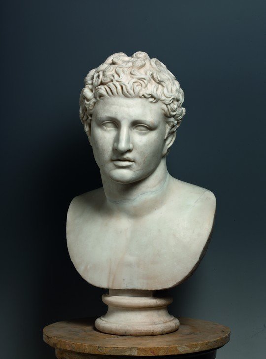 Un busto raffigurante Alessandro Magno, uno dei più grandi strateghi e conquistatori della Storia
