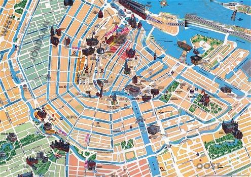 Mappa con i monumenti di Amsterdam