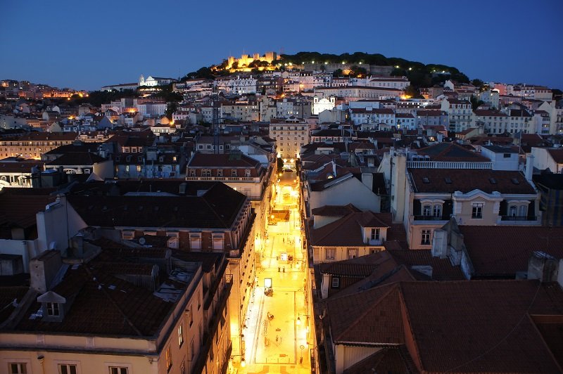 Vista di Lisbona dall'Elevador di Santa Justa