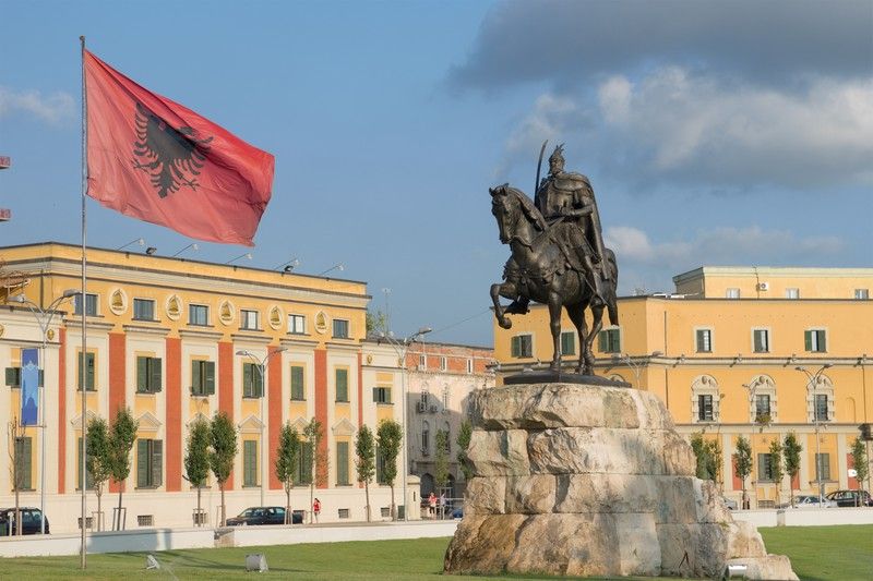 Piazza Skanderbeg a Tirana