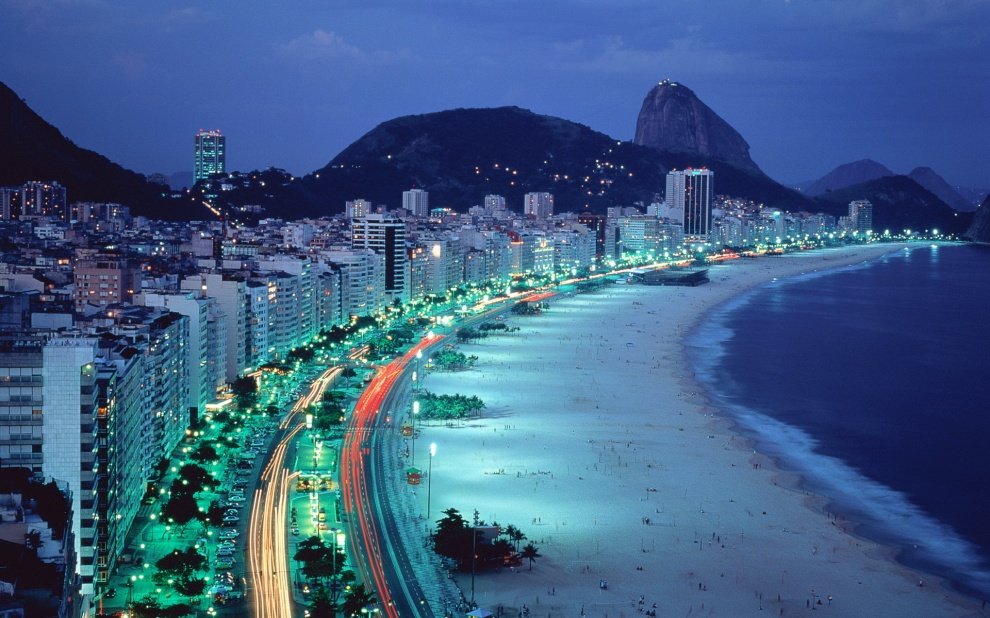 Scorcio notturno di Rio de Janeiro
