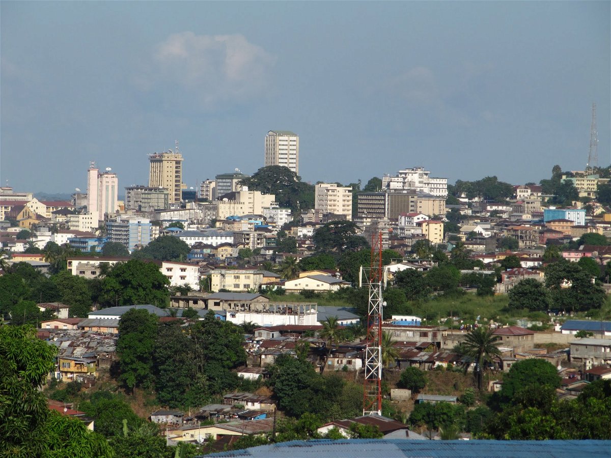 Downtown Freetown - View from the balcony of our guesthouse
