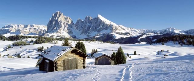 Il meraviglioso paesaggio invernale dell'Alpe di Siusi, meta preferita degli escursionisti in visita ad Ortisei