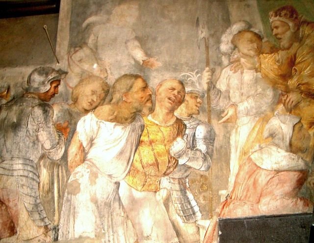 Un particolare degli affreschi della Chiesa di Sant'Antonio di Breno