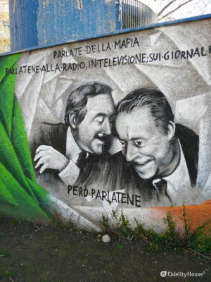 Falcone e Borsellino in un murale di Roma